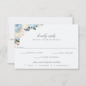 Light Blue Floral Wedding RSVP Meal Choice Card Karte (Vorderseite)