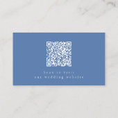 Light Blue Floral Wedding Website UAWG QR Code Begleitkarte (Rückseite)