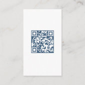 Light Blue Florals Script QR Code Wedding RSVP Begleitkarte (Rückseite)