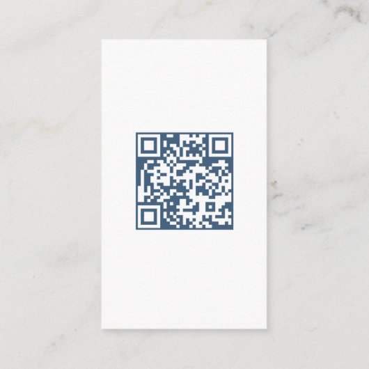 Light Blue Florals Script QR Code Wedding RSVP Begleitkarte (Rückseite)