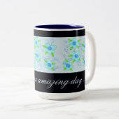 Light Blue Flower Coffee Tasse (VorderseiteRechts)