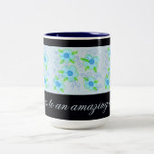 Light Blue Flower Coffee Tasse (Mittel)