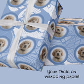 Light Blue Foto Pet Mama Oma Dog Lover Geschenk Geschenkpapier