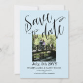 Light Blue Foto Save the Date Einladung (Vorderseite)
