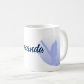 Light Blue Friedlich Nature Bird Silhouette Kaffeetasse (VorderseiteRechts)
