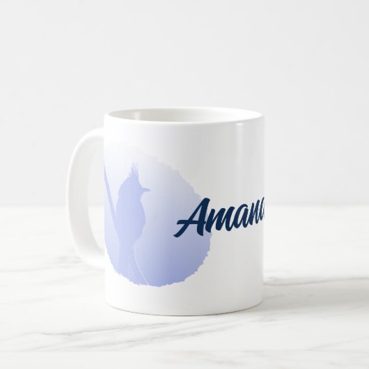 Light Blue Friedlich Nature Bird Silhouette Kaffeetasse (Vorderseite Links)
