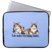 Light Blue Funny Cat Thema Notebook Elektronik Bag Laptopschutzhülle (Vorderseite)