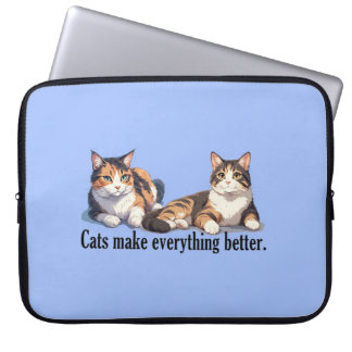 Light Blue Funny Cat Thema Notebook Elektronik Bag Laptopschutzhülle