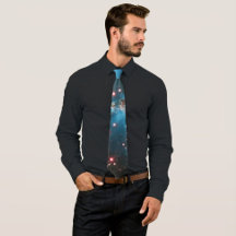 Light Blue Galaxy Neck Tie
