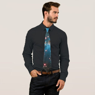 Light Blue Galaxy Neck Tie Krawatte