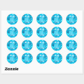 Light Blue Gems Round Stickers (Blatt)