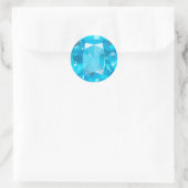Light Blue Gems Round Stickers (Tasche)