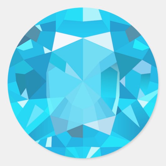 Light Blue Gems Round Stickers (Vorderseite)