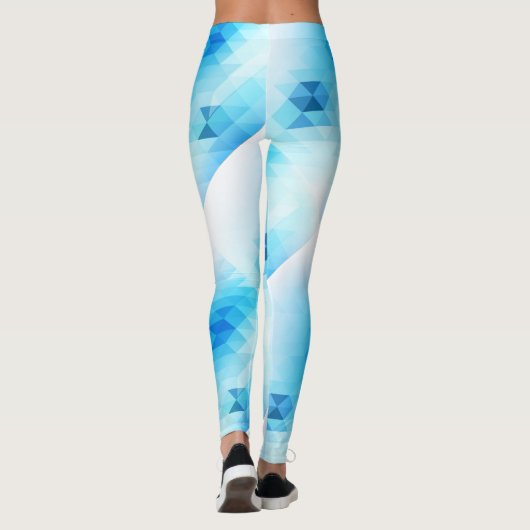 Light Blue Geometric Design Monogram Leggings (Rückseite)