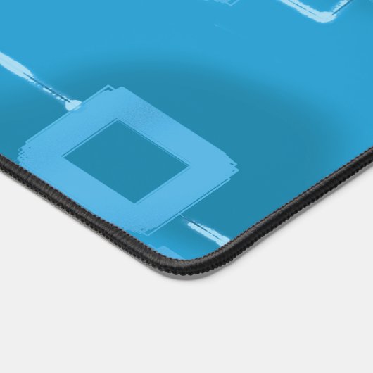 Light Blue Geometric Squares Desk Mat Schreibtischunterlage (Ecke)