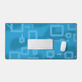 Light Blue Geometric Squares Desk Mat Schreibtischunterlage (Tastatur & Maus)