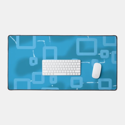 Light Blue Geometric Squares Desk Mat Schreibtischunterlage (Tastatur & Maus)