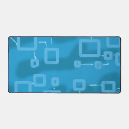 Light Blue Geometric Squares Desk Mat Schreibtischunterlage