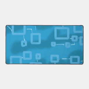 Light Blue Geometric Squares Desk Mat Schreibtischunterlage