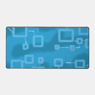 Light Blue Geometric Squares Desk Mat Schreibtischunterlage
