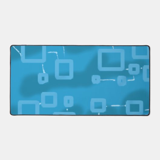 Light Blue Geometric Squares Desk Mat Schreibtischunterlage (Vorderseite)