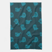 Light Blue Ghosts Dark Blue Halloween Geschirrtuch (Vertikal)