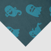 Light Blue Ghosts Dark Blue Halloween Seidenpapier (Detail)