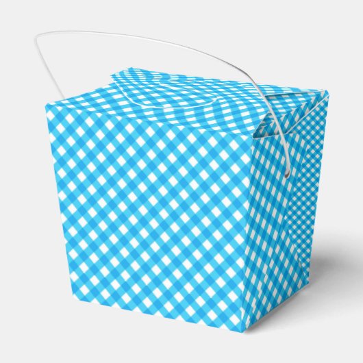 Light Blue Gingham Extravagant Custom Geschenkschachtel (Rückseite)