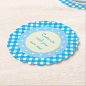 Light Blue Gingham Extravaganter benutzerdefiniert Untersetzer (angewinkelt)