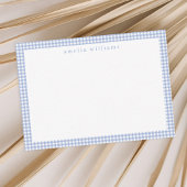 Light Blue Gingham Kariert Mitteilungskarte