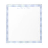 Light Blue Gingham Kariert Notizblock (Vorderseite)