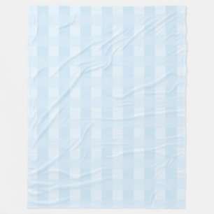 Light Blue Gingham Kariert Pattern Fleece Blanket