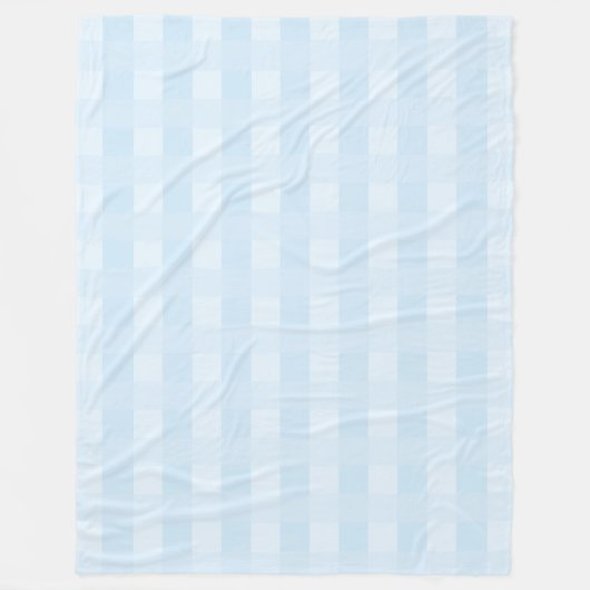 Light Blue Gingham Kariert Pattern Fleece Blanket (Vorderseite)