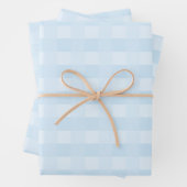 Light Blue Gingham Kariert Pattern Geschenkpapier Set (Beispiel)