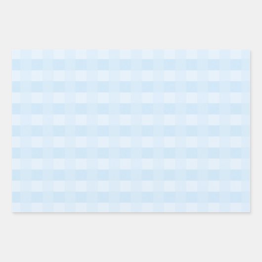 Light Blue Gingham Kariert Pattern Geschenkpapier Set (Vorderseite 3)