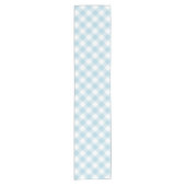 Light Blue Gingham Kariertes Muster Kurzer Tischläufer (Vorderseite)