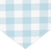 Light Blue Gingham Kariertes Muster Kurzer Tischläufer (Ecke)