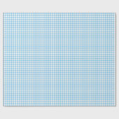 Light Blue Gingham Karo Dusche Geburtstag Geschenkpapier (Flach)