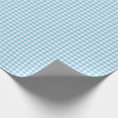 Light Blue Gingham Karo Dusche Geburtstag Geschenkpapier (Ecke)