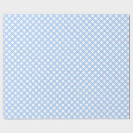 Light Blue Gingham Karo Geschenkpapier (Flach)