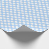 Light Blue Gingham Karo Geschenkpapier (Ecke)
