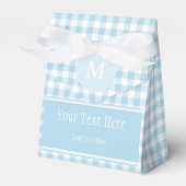Light Blue Gingham & Monogram Fevor Bag Geschenkschachtel (Vorderseite)