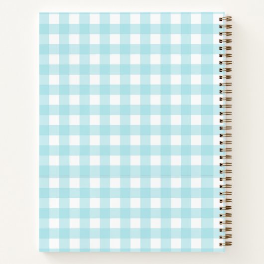 Light Blue Gingham Notebook Notizblock (Rückseite)
