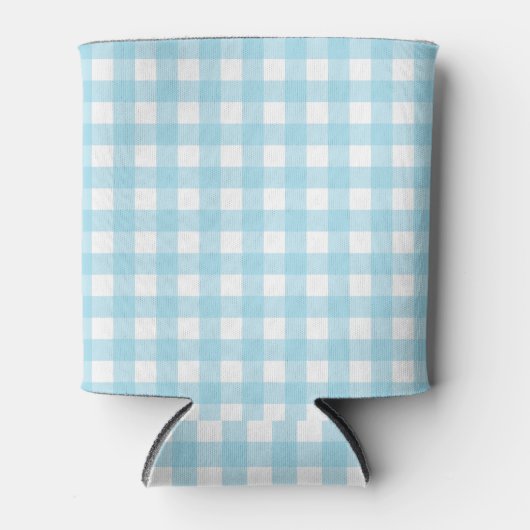 Light Blue Gingham Pastel Pattern Dosenkühler (Vorderseite)