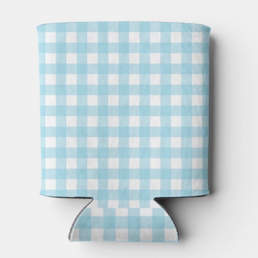 Light Blue Gingham Pastel Pattern Dosenkühler (Rückseite)