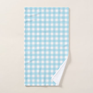 Light Blue Gingham Pastel Pattern Handtuch
