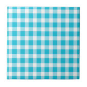 Light Blue Gingham Pattern Fliese (Vorderseite)