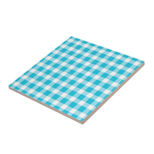 Light Blue Gingham Pattern Fliese