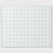 Light Blue Gingham Watercolor Geschenkpapier (Flach)