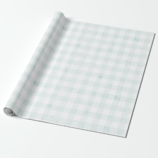 Light Blue Gingham Watercolor Geschenkpapier